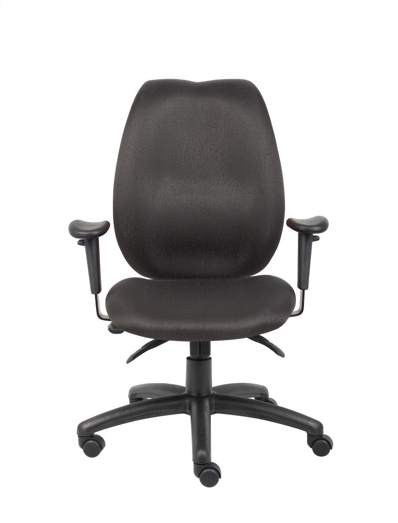 Boss High-Back Task Chair With Adjustable Arms, Black