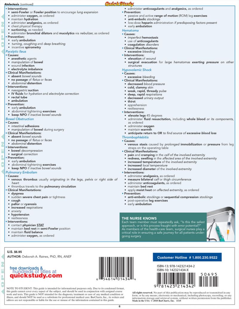 Quickstudy | Nursing: Surgical Laminated Study Guide