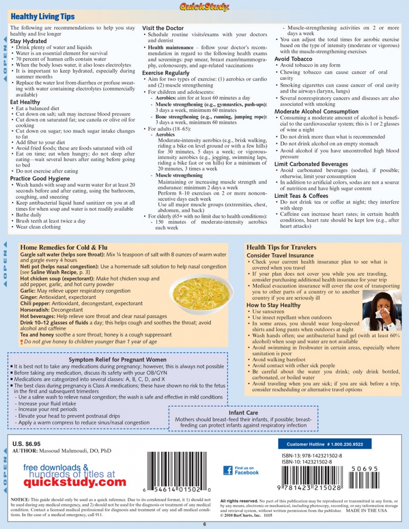 Quickstudy | First Aid: Cold & Flu Laminated Reference Guide