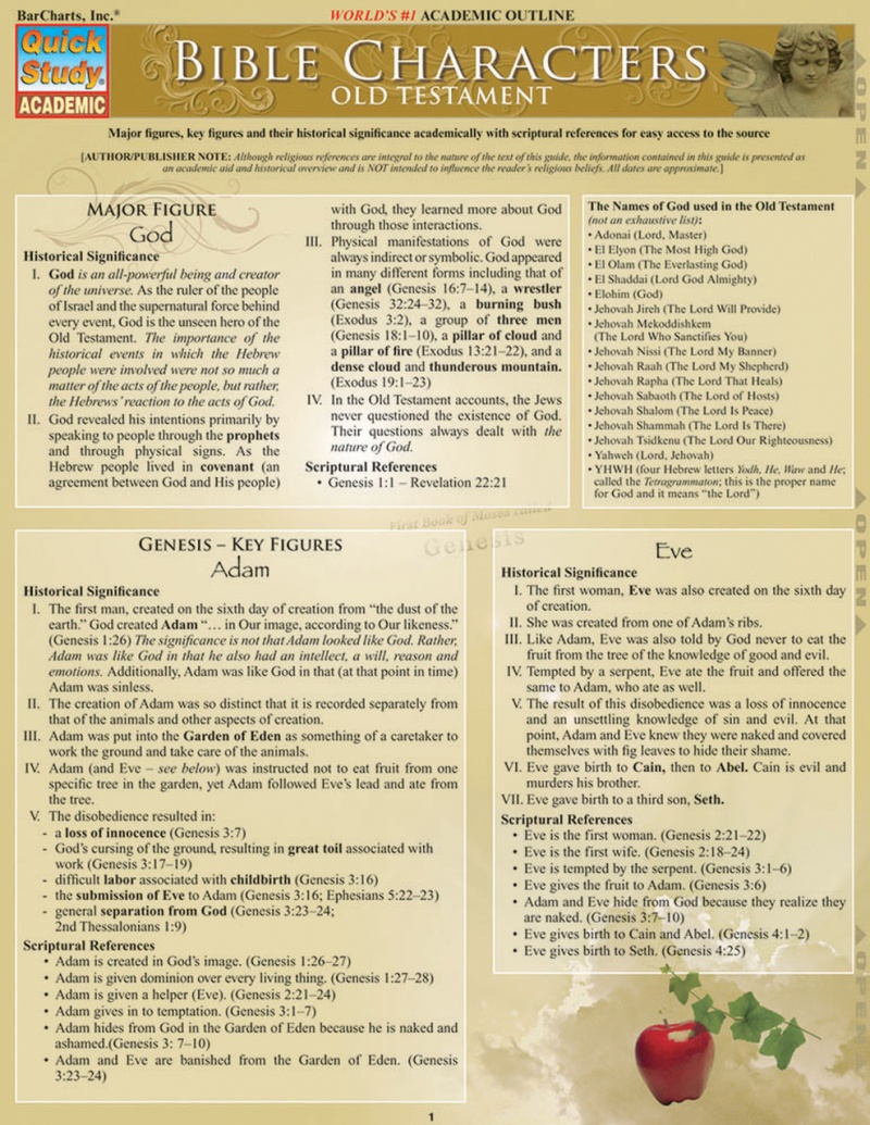 Quickstudy | Bible Characters: Old Testament Laminated Study Guide