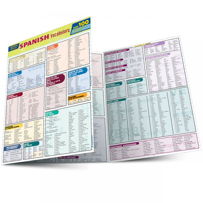 Quickstudy | Spanish Vocabulary Quizzer Laminated Study Guide