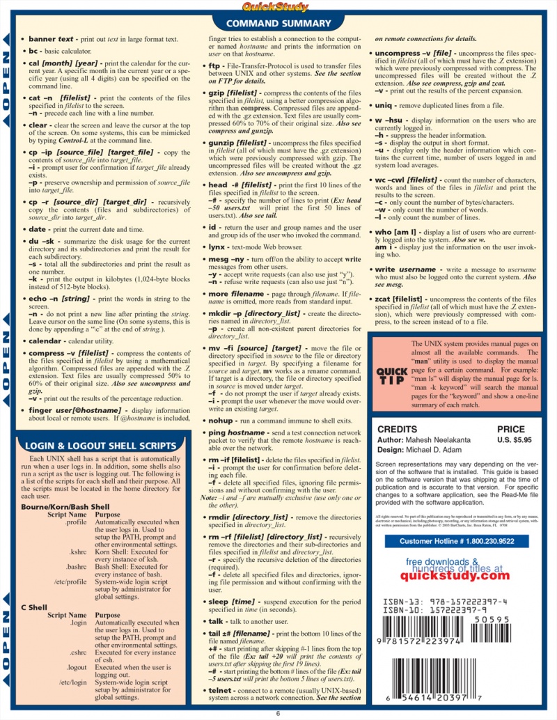 QuickStudy Linux Laminated Reference Guide (9781572224483)