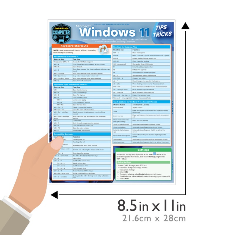 Quickstudy | Microsoft Windows 11 Tips & Tricks Laminated Study Guide
