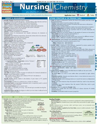 Nursing: Chemistry (Quick Study Academic)
