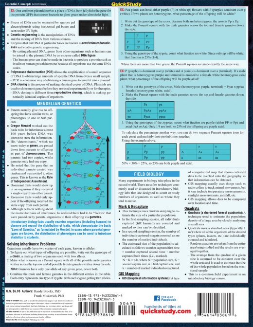 QuickStudy, Biology Laminated Study Guide