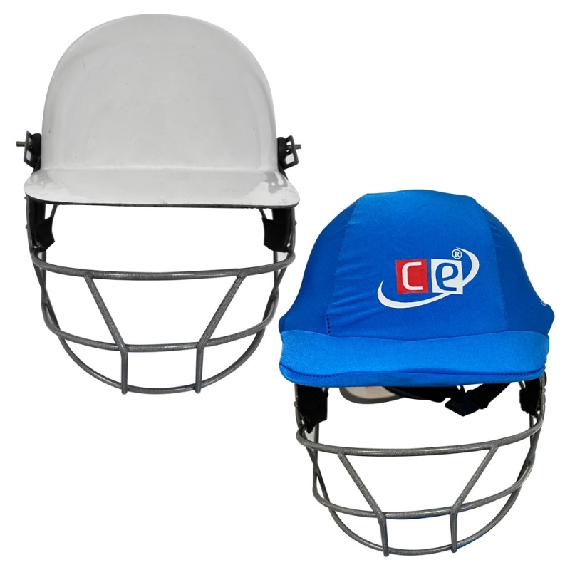 Ce Cricket Helmet With Multicolor Covers Range For Head & Face Protection Adjustable Size (Royal Blue)