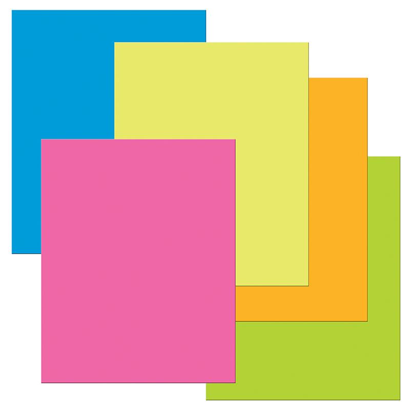 Premium Coated Poster Board, 11 x 14, Assorted Neon Colors, 5/Pack