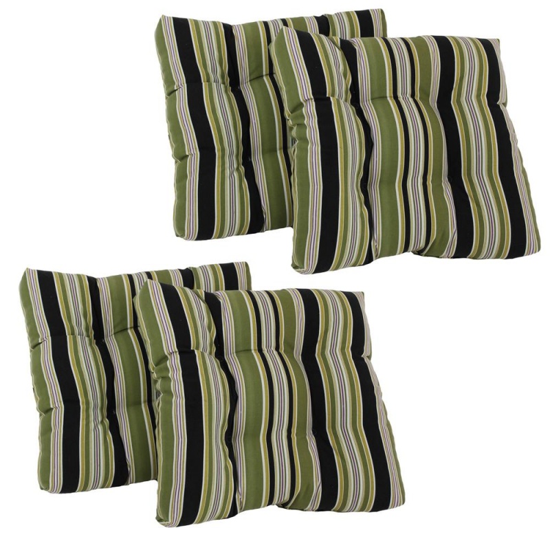 19-Inch Squared Spun Polyester Tufted Dining Chair Cushion (Set Of Four)