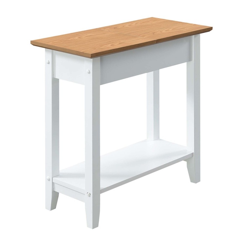 American Heritage Flip Top End Table With Shelf