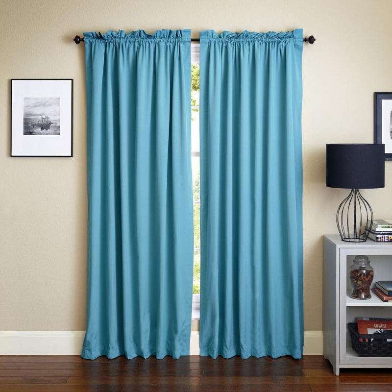 Blazing Needles 84-Inch by 52-Inch Twill Curtain Panels (Set of 2)