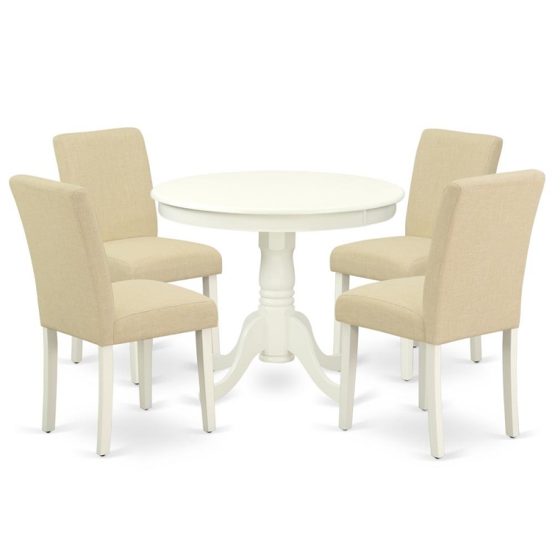 Dining Room Set Linen White, Anab5-Lwh-02
