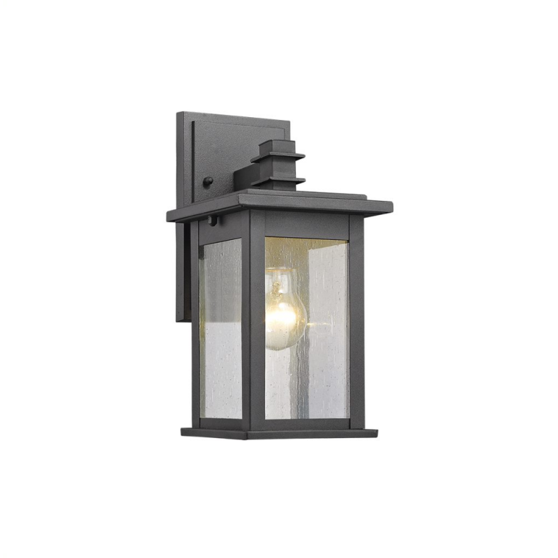 Tristan Transitional 1 Light Black Outdoor Wall Sconce 12" Height