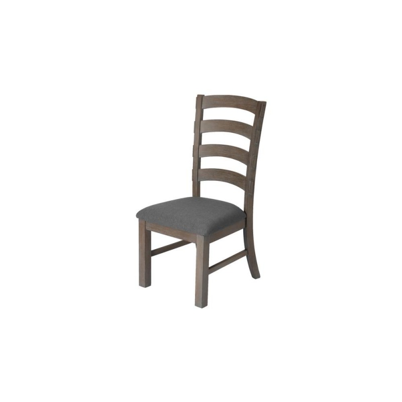 Single Chair, Gray Linen On Seat
