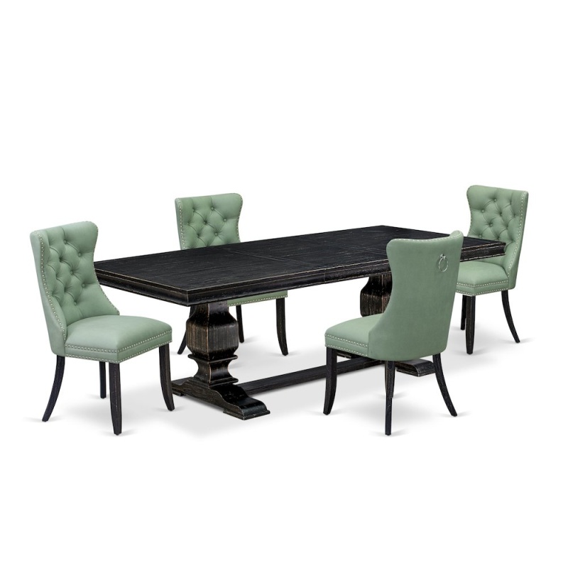 5 Pieces Modern Dining Set With Rectangle Table and 4 Chairs
