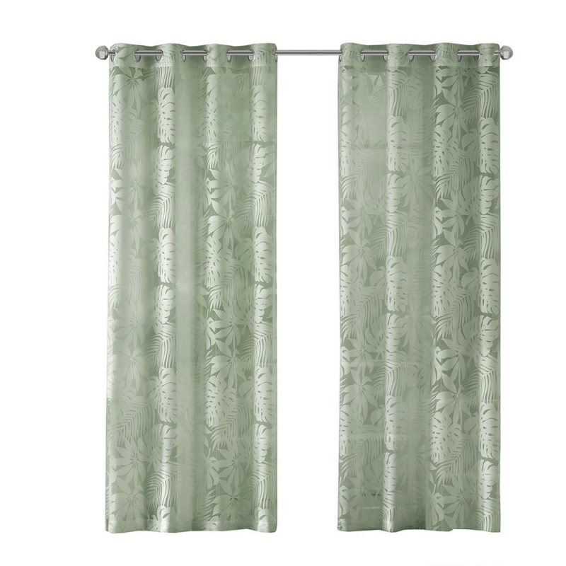 Palm Leaf Burnout Window Sheer