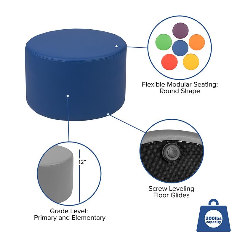 Soft Seating Collaborative Circle For Classrooms And Daycares - 12" Seat Height (Blue)