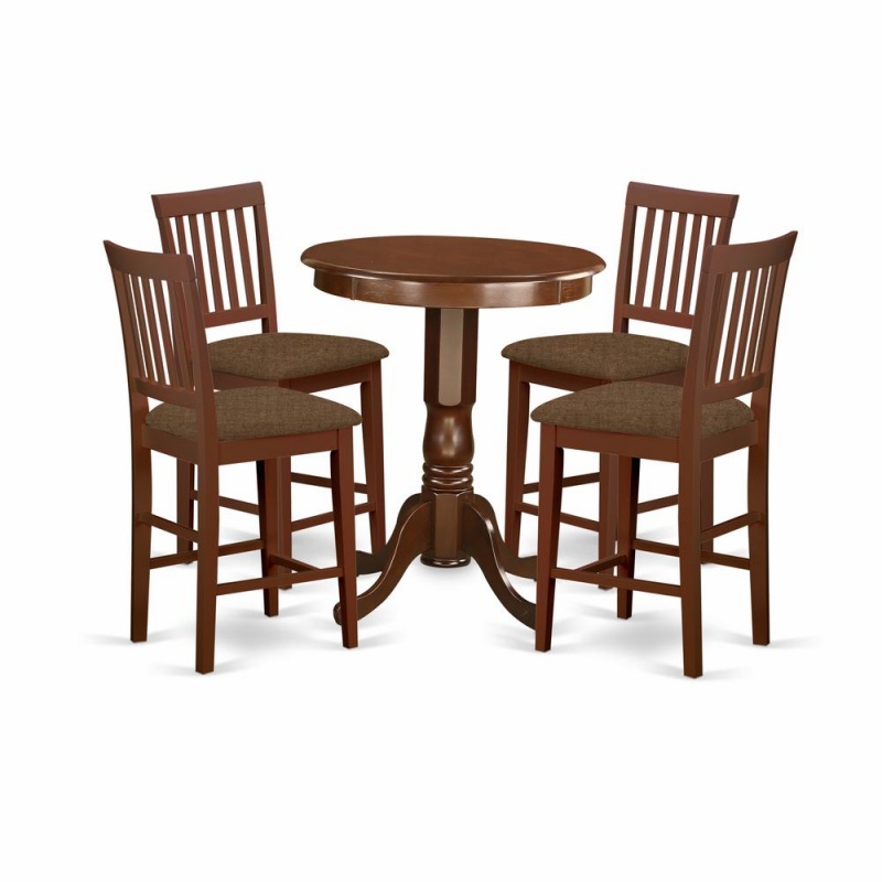 5 Pc Counter Height Pub Set - High Table And 4 Kitchen Dining Chairs