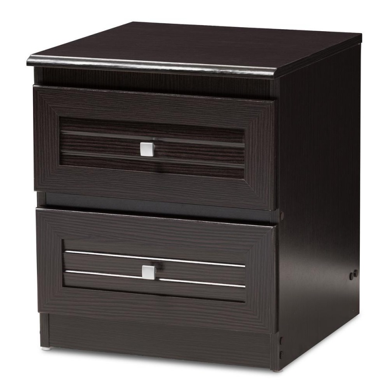 Carine Modern And Contemporary Wenge Brown Finished 2-Drawer Nightstand
