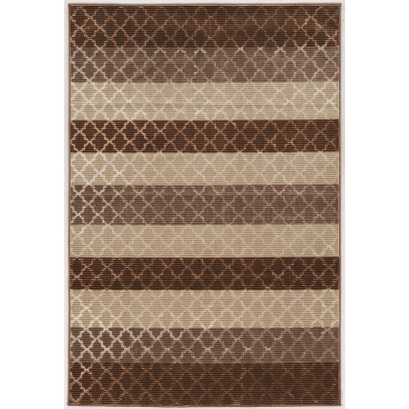Evolutiontrellisstripesbeige&Brown 5X7.6, Rug