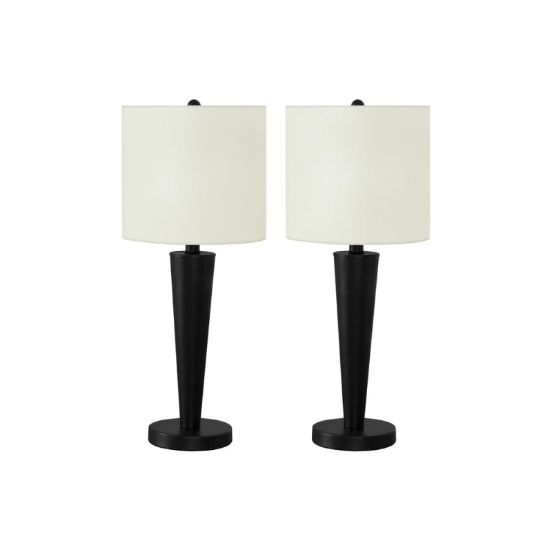 Lighting, Set of 2, Table Lamp with USB Port, Black