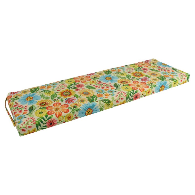 63-Inch By 19-Inch Patterned Outdoor Spun Polyester Bench Cushion 963X19-Reo-60