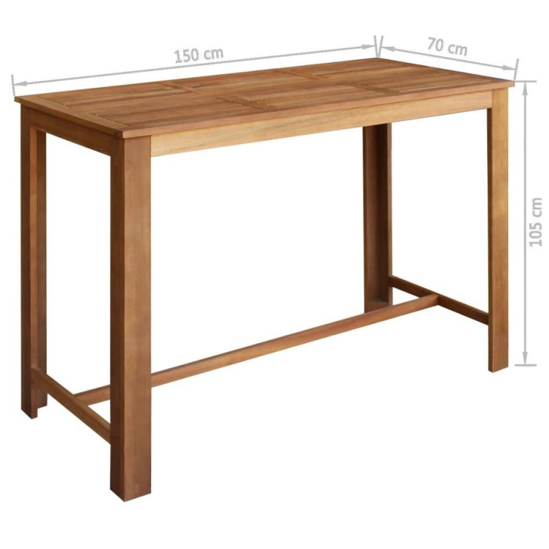 Vidaxl Bar Table And Stool Set 7 Pieces Solid Acacia Wood