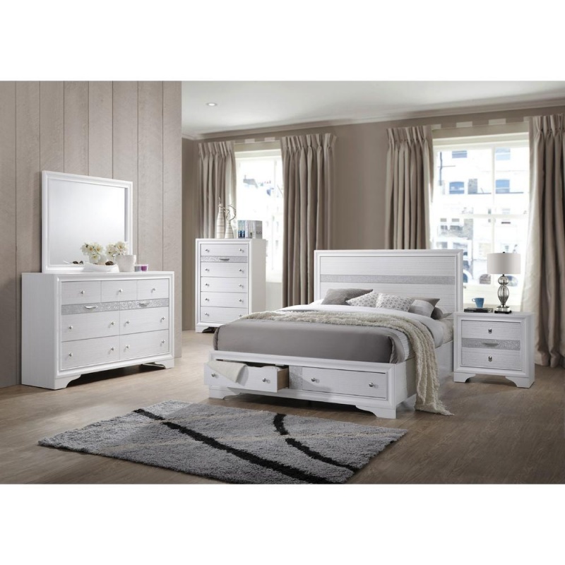 Catherine White Platform Full Bed