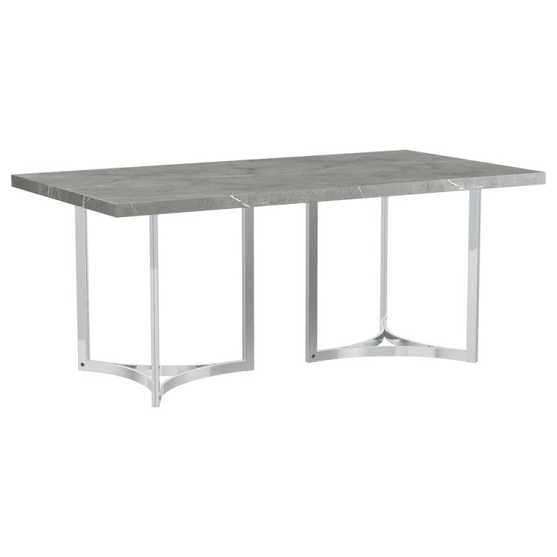 Sterling 72-Inch Rectangular Dining Table Grey Faux Marble