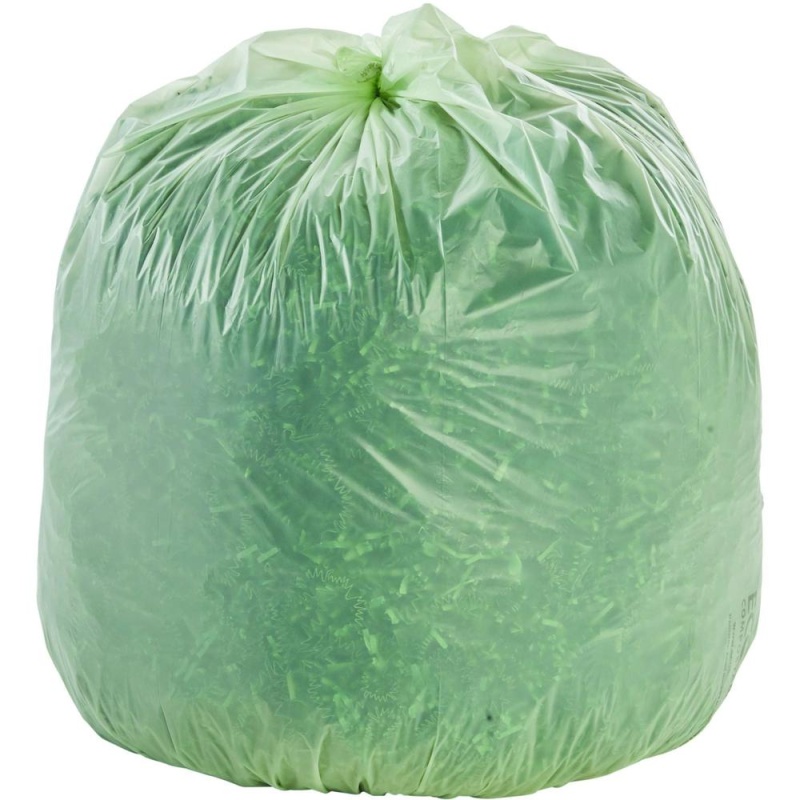 Stout Ecosafe Trash Bags - 64 Gal Capacity - 48" Width X 60" Length - 0.85 Mil (22 Micron) Thickness - Green - Plastic - 30/Carton