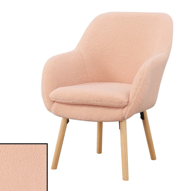 Take A Seat Charlotte Sherpa Accent Chair, Sherpa Blush
