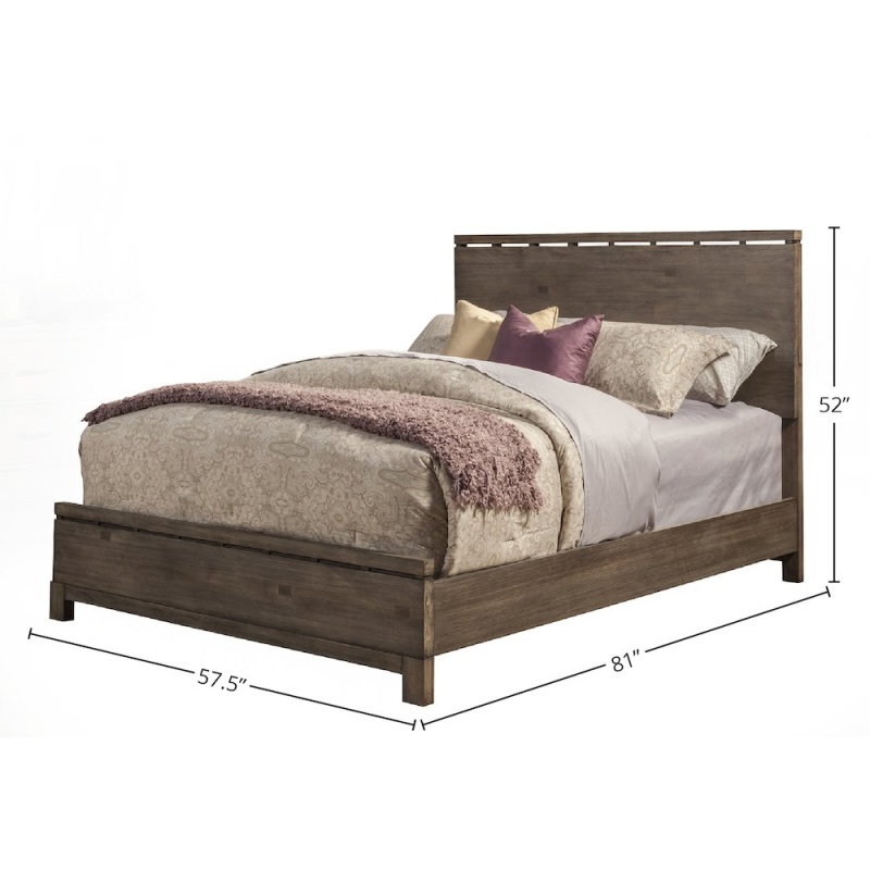 Sydney Full Size Panel Bed, Weathered Grey