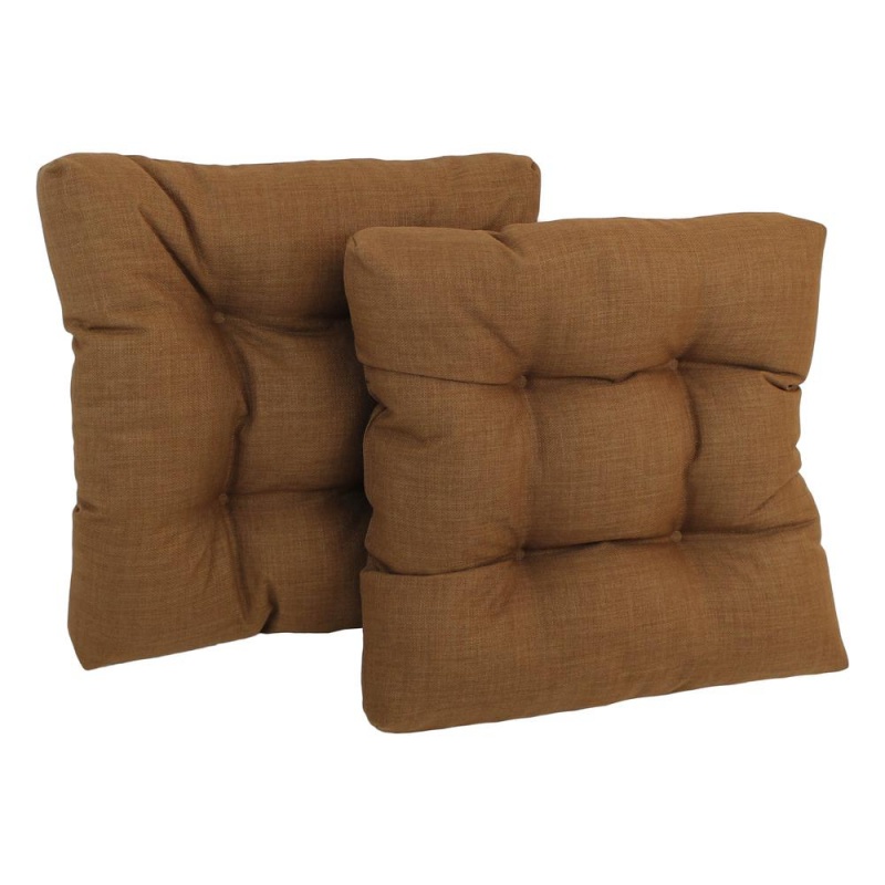 19-Inch Squared Spun Polyester Tufted Dining Chair Cushion (Set Of Two)