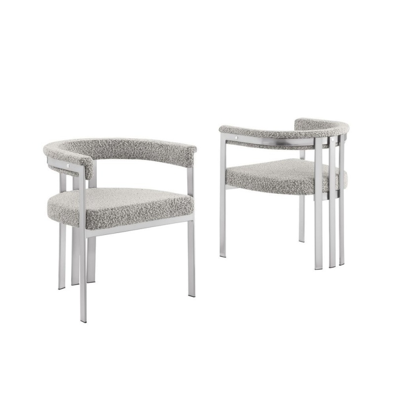 Glam Gatsby Rich Gray Side Chairs - Set of 2