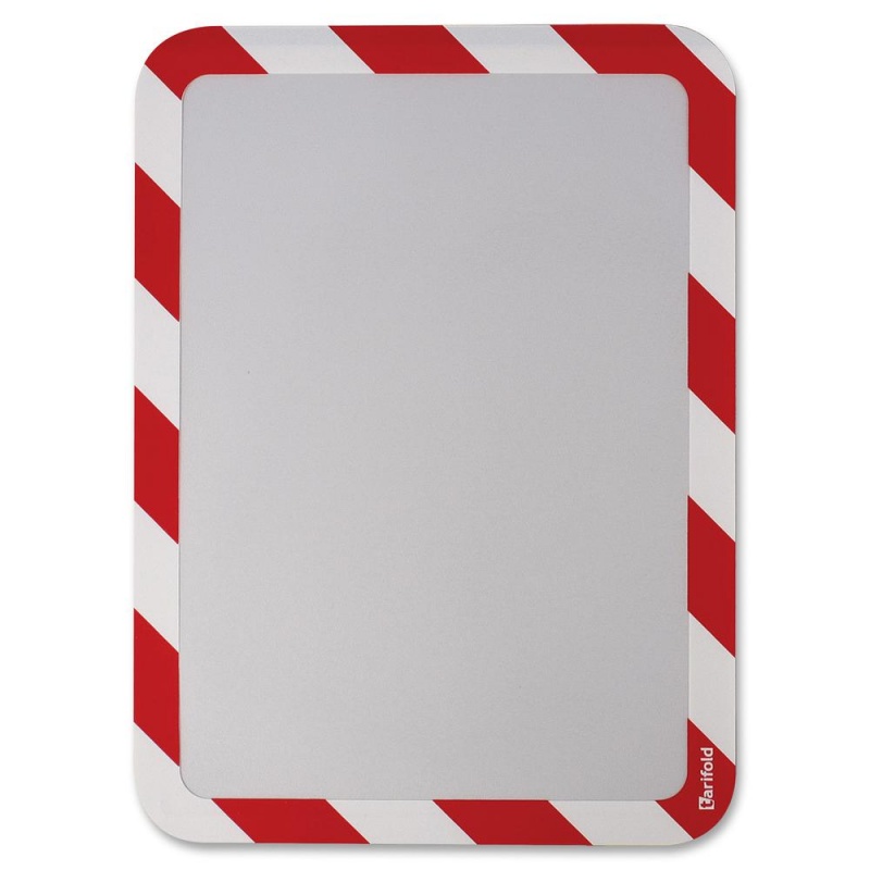 Djois By Tarifold Magnetic High-Visibility Insertable Safety Frame - 12.8" X 10.5" X - 2 / Pack - Red, White