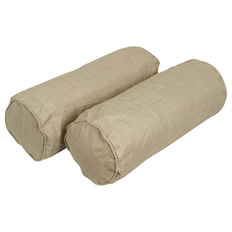 20-Inch by 8-Inch Double-Corded Spun Polyester Bolster Pillows With Inserts