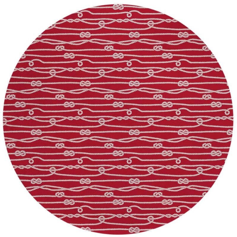 Indoor/Outdoor Harpswell Ahp37 Ruby Washable 8' X 8' Round Rug