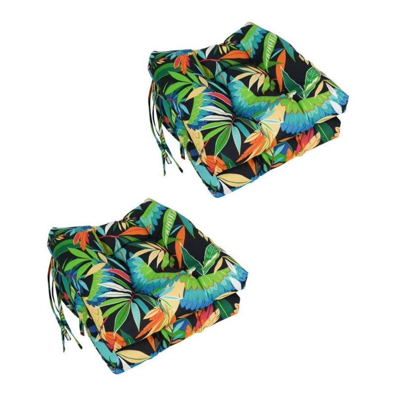 16-Inch Outdoor Spun Polyseter Square Tufted Chair Cushions (Set Of 4)
