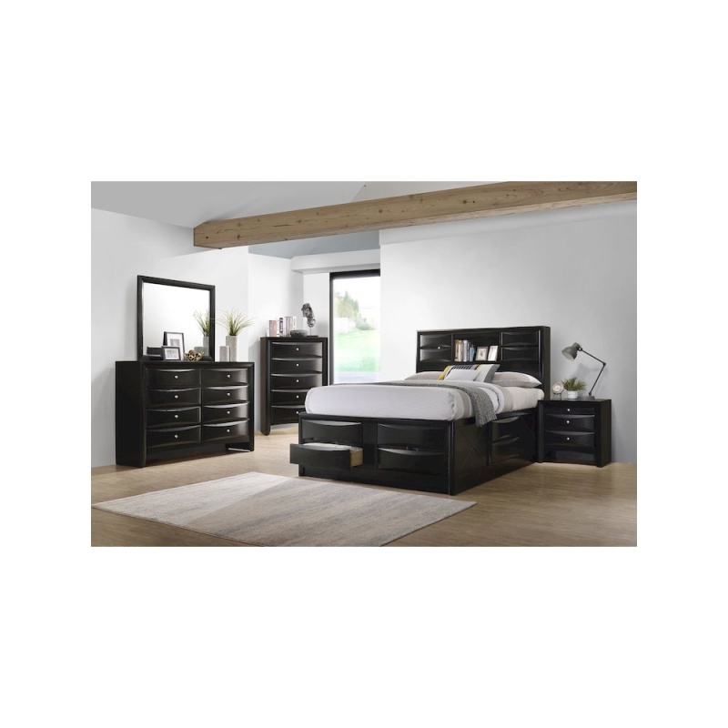 Briana 5-Piece Eastern King Bedroom Set Black