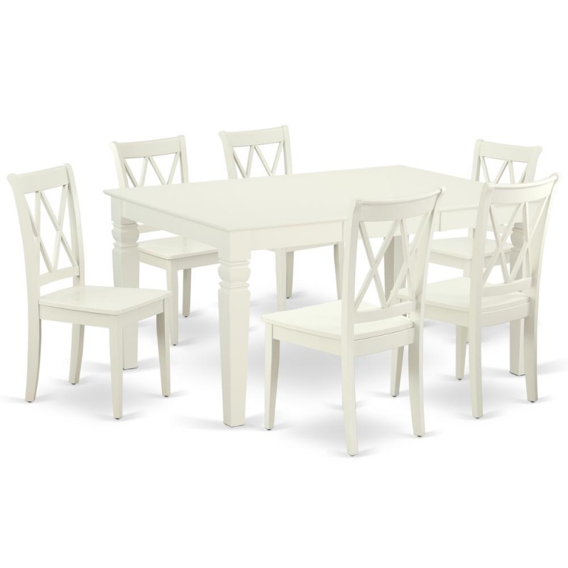 Dining Room Set Linen White, Wecl7-Lwh-w