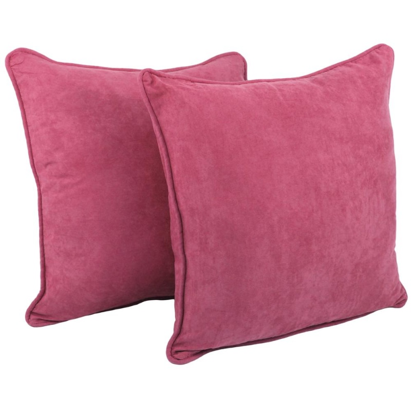 25-Inch Double-Corded Microsuede Square Floor Pillows with Inserts