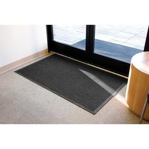 Genuine Joe Ecoguard Indoor Wiper Floor Mats - Indoor - 72" Length X 48" Width - Plastic, Rubber - Charcoal Gray - 1Each