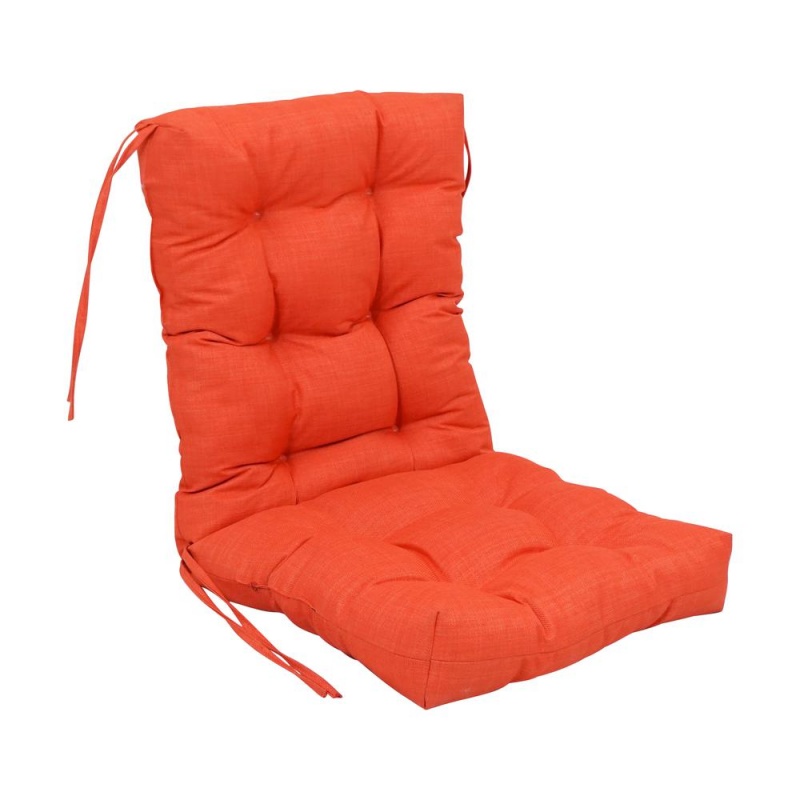 18-Inch By 38-Inch Spun Polyester Solid Outdoor Tufted Chair Cushion