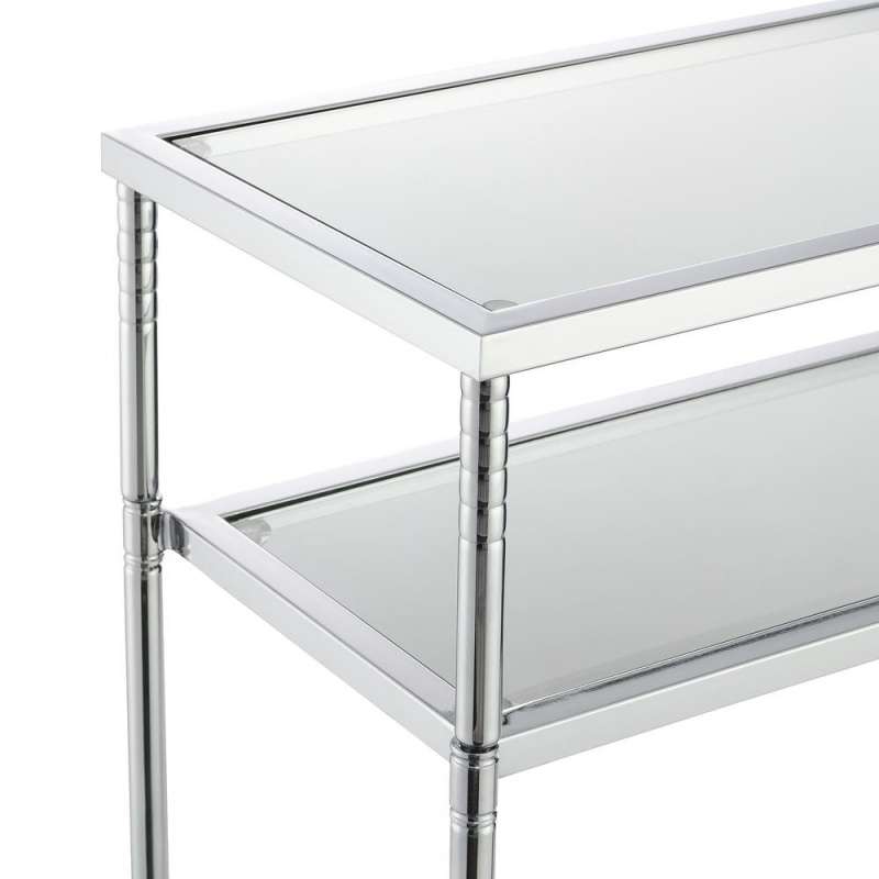 Tudor Console Table, Clear Glass/Chrome