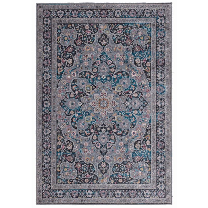 Emerald Grenier Grey & Teal 3.3x5 Rug