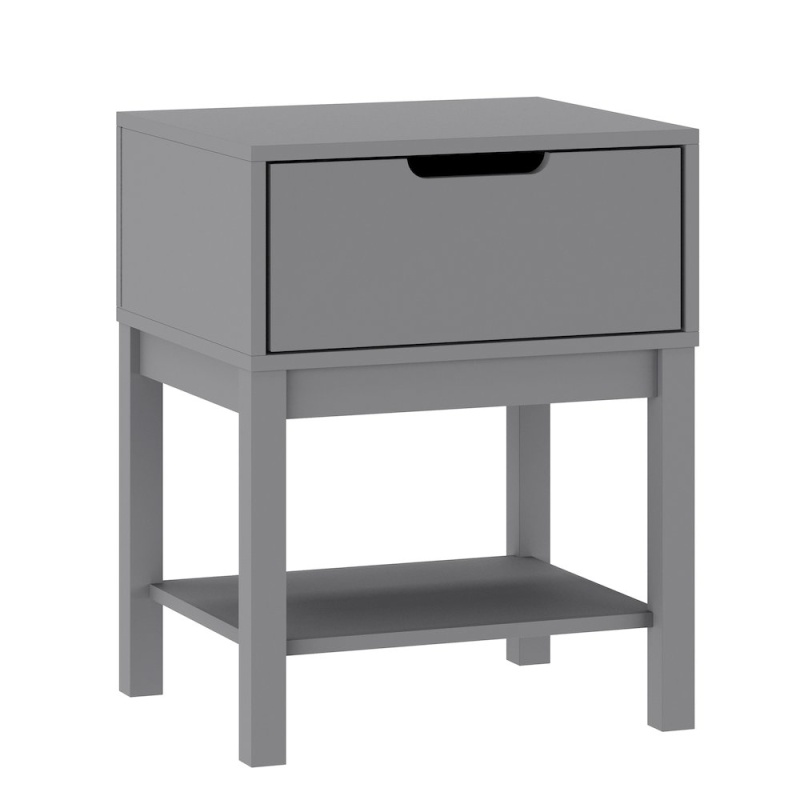 Dallas Wooden Night Stand in Gray