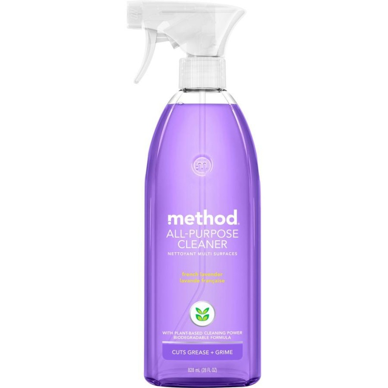 Method All-Purpose Cleaner - 28 Fl Oz (0.9 Quart) - Fresh, French Lavender Scent - 8 / Carton - Lavender