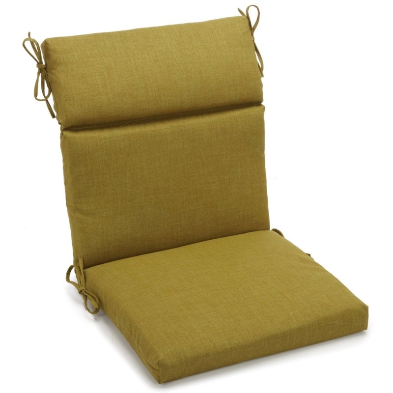 20-Inch By 42-Inch Spun Polyester Solid Outdoor Squared Seat/ Back Chair Cushion