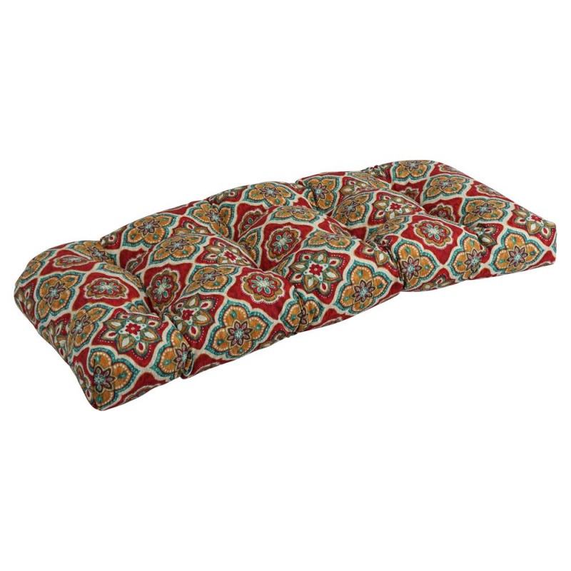 42-Inch By 19-Inch U-Shaped Patterned Spun Polyester Tufted Settee/Bench Cushion 93180-Ls-Reo-63