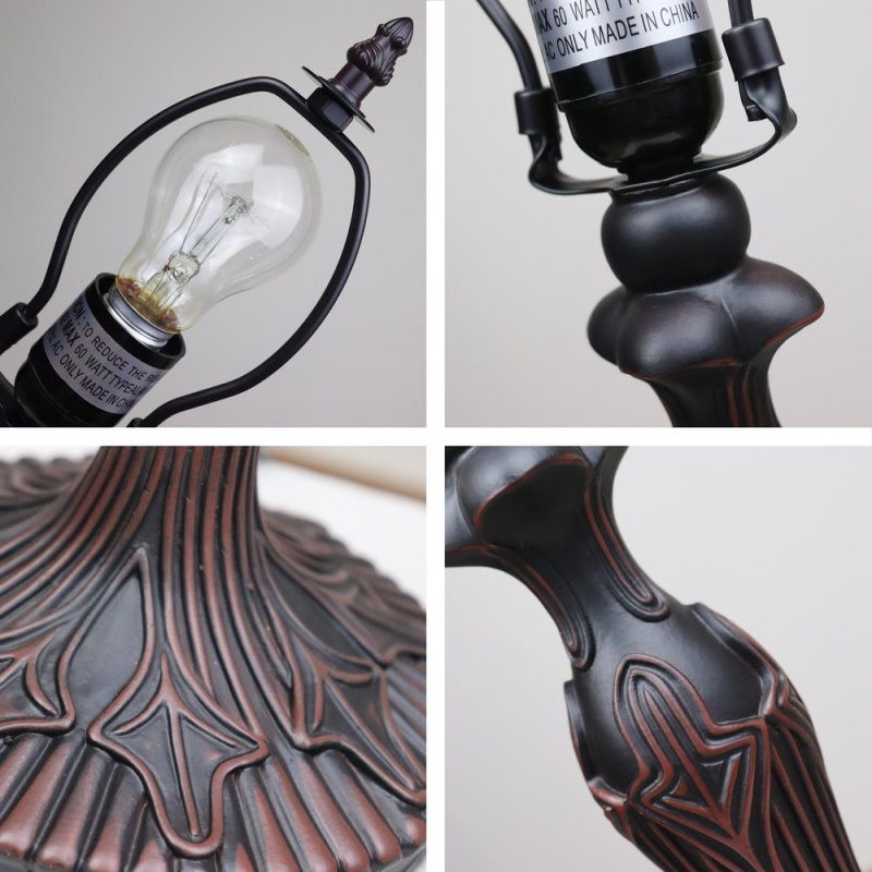 Chloe Lighting Adia Tiffany-Style Dark Bronze 1-Light Victorian Accent Table Lamp 12" Shade