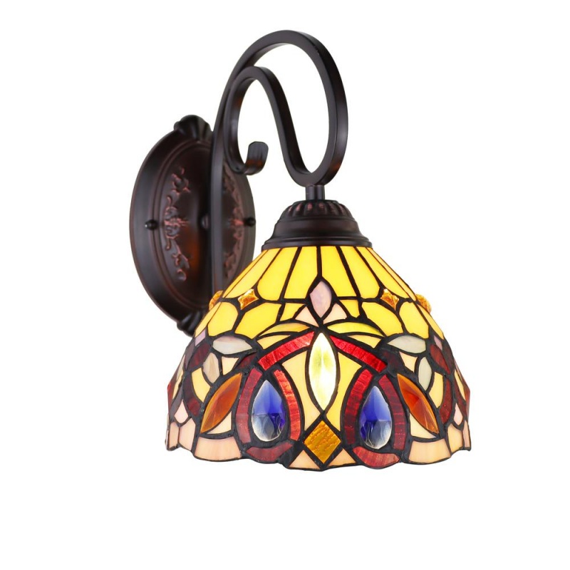 Chloe Lighting Serenity Victorian Tiffany-Style Dark Bronze 1 Light Wall Sconce 8 " Wide